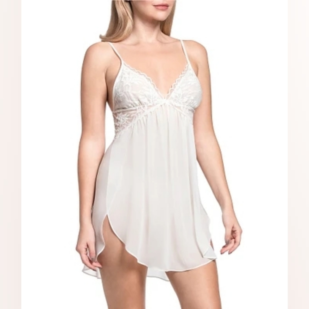 Jonquil Laura Sheer Chiffon & Lace Chemise